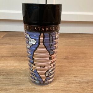 Vintage 1997 Starbucks Collectible Thermoserv Ocean Swimming Fish Cup Tumbler